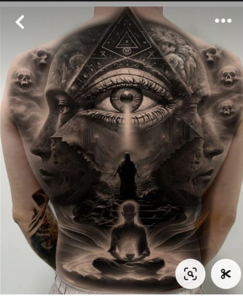 Meaningful Big Tattoos, Evil Back Tattoo, Realism Back Tattoo, Full Back Tattoos For Guys, Greek Back Tattoo, Ancient History Tattoo, Full Back Tattoo For Men, Full Back Tattoo Ideas, Full Back Tattoos For Men