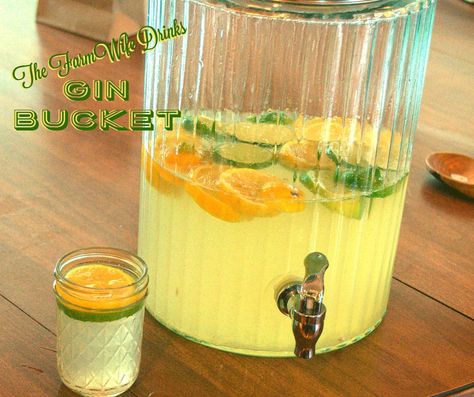 Bucket Cocktails, Gin Bucket, Gin Punch Recipe, Camping Cocktails, Best Grill Recipes, Alcholic Drink, Cocktails For A Crowd, Easy Alcoholic Drinks, Alcholic Drinks