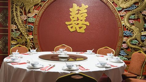 Why Chinese Restaurants Almost Always Have Round Tables - The Takeout Chinese Restaurants, Outback Steakhouse, Egg Drop Soup, Egg Drop, Restaurant Table, Circular Table, Round Tables, Restaurant Tables, Fast Food Restaurant