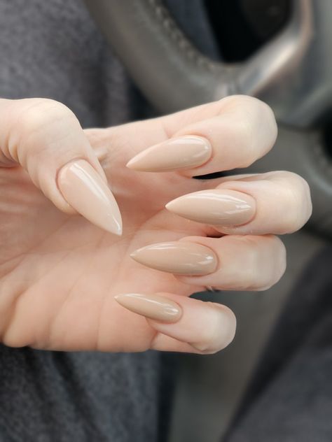 Nude long stiletto nails Cream Stiletto Nails, Nude Stilletos Nails, Neutral Stiletto Nails, Nude Stiletto Nails, Medium Stiletto Nails, Acrylic Nails Stiletto, White Stilettos, Wide Nails, Long Stiletto Nails