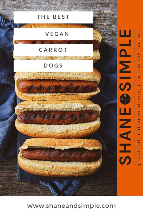 Carrot Hot Dogs, Vegan Hot Dog, Carrot Dogs, Vegan Grilling, Wfpb Recipes, Vegan Bbq, Hot Dog Recipes, Diet Vegetarian, Dog Recipes