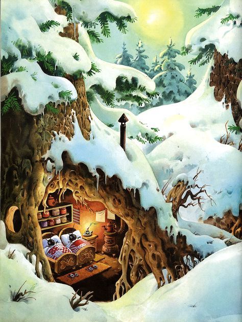 Cozy Woodland Creatures, Winter Woodland Creatures, Snow Story, Susan Wheeler, Wolf Illustration, Brambly Hedge, 동화 삽화, Storybook Art, Winter Cottage