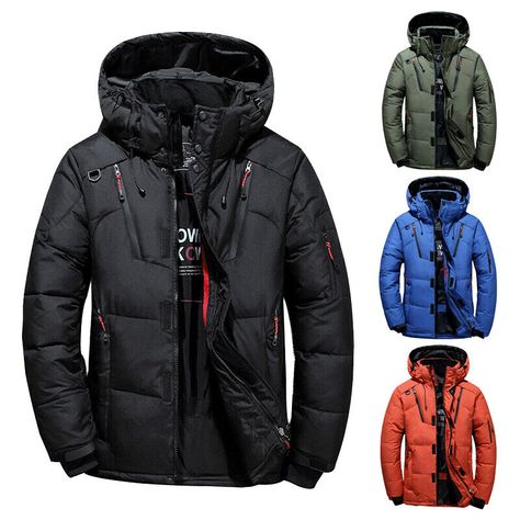 Winter Men Warm Duck Down Jacket Ski Snow Thick Hooded Quilted Puffer Coat Parka * Item Fabric:Polyester+Duck Down Feather * Item Color:Black/ Blue/ Orange(As pictures show) * Item Condition:100% Brand New * Item Description:Outdoor Mens winter Warm duck down jacket ski jacket snow hooded coat outwear * Package Contents:1* Coat (NO Accessories Included)   Size Chart:   How to choose proper size? 1) Use similar garment to compare with the sizes 2) Choose larger sizes if your sizes are same as the flat measurement size chart Notes: 1, The real color of the item may be slightly different from the pictures shown on website caused by many factors such as brightness of your monitor and light brightness. 2, Please allow slight (±2cm)manual measurement deviation for the data. Duck Down Jacket, Man Quilt, Mens Winter, Outdoor Men, Down Feather, White Ducks, Duck Down, Hooded Coat, Ski Jacket