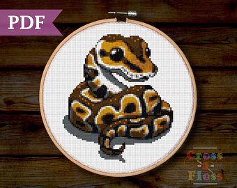 Nerdy Cross Stitch Patterns, Snake Cross Stitch, Baby Ball Python, Anchor Embroidery, Snake Lovers, Baby Ball, Ball Python, Stitch Ideas, Snake Patterns