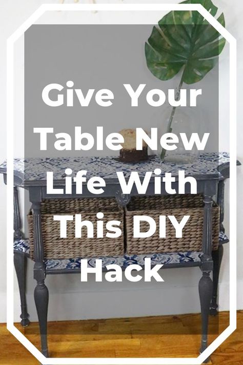 I had an old table that needed a little love - it needed a coat of paint, but I decided not to stop there! I took a shower curtain and some mod podge to give it a whole new look. diy | diy upcycle | diy furniture flips | furniture flip | diy furniture | upcycled furniture | diy furniture upcycles | upcycle | upcycled | table | table transformation | diy table updates | thrift store finds Upcycled Table, Furniture Decoupage, Upcycle Table, End Table Makeover, Side Table Makeover, Table Flip, Diy Console, Diy Furniture Flip, Upcycle Diy