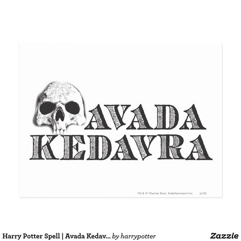 Harry Potter Spell | Avada Kedavra Postcard Harry Potter Invitations, Avada Kedavra, Harry Potter Christmas Tree, Harry Potter Stickers, Rowling Harry Potter, Harry Potter Deathly Hallows, Harry Potter Spells, Harry Potter Gifts, Harry Potter Quotes