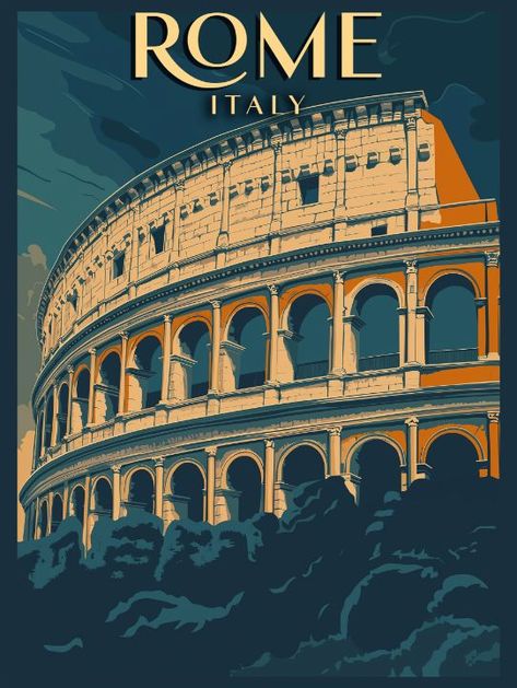 Rome Italy Vintage Colosseum Poster - Vintage Posters Rome Wall Art, Rome Poster, Laramie Wyoming, Dry Tortugas National Park, Museum Poster, Jackson Hole Wyoming, Italy Vintage, Architecture Poster, Halloween Poster