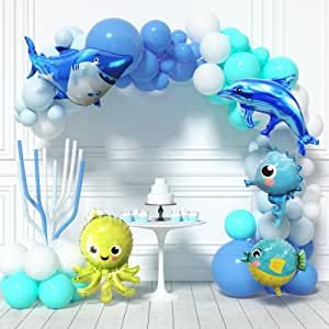 Sea Creature Birthday Party, Ocean Invitation, Under The Sea First Birthday, Underwater Theme Party, Ocean Party Decorations, Sea Birthday Party Decorations, Ocean Birthday Party, Ocean Theme Party, Ocean Birthday