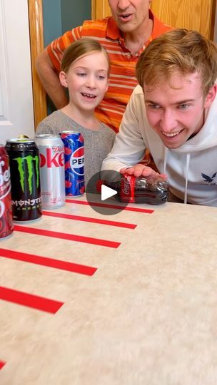 285K views · 33K reactions | This Game is Soda Difficult 😂 #soda #reels #game #challenge #pop #coke #pepsi #mtdew #drpepper #sprite | Benson Bros | benson_bros_official7 · Original audio Friendsgiving Games, Event Games, Dr Pepper, Mermaid Party, Family Games, Fun Games, Party Games, Party Themes, Funny Gif