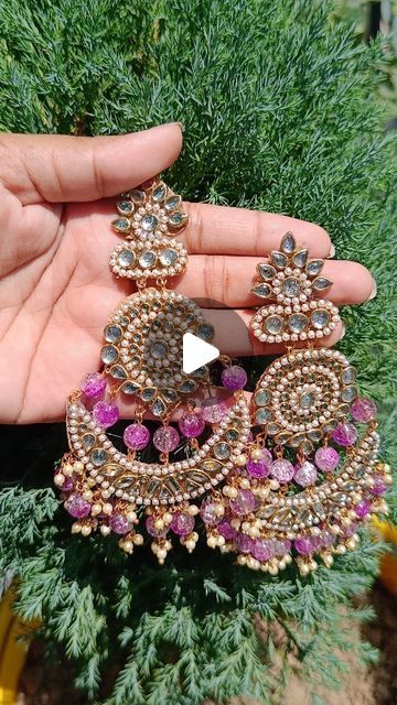 Allrounderme Crafter on Instagram: "Beautiful Kundan earrings making at home 😱🔥🔥 How to make stone earrings 👆#earrings #diy #kundan #handmade #crafts #instareels" How To Make Earrings At Home, Diy Kundan Jewellery, Diy Necklace Making, Earrings Making, Earrings Diy, Kundan Earrings, Fancy Jewelry, April 25, How To Make Necklaces