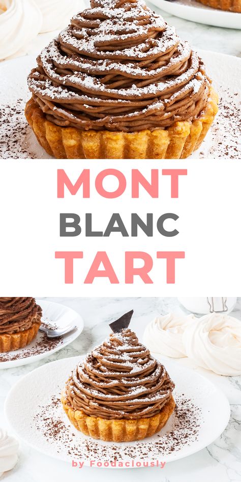 Mont Blanc Cake Recipe, Chestnut Tart Recipe, Chestnut Mont Blanc, Mount Blanc Dessert, Mont Blanc Dessert Recipe, Monte Blanc Dessert, Mont Blanc Tart, Great Canadian Baking Show Recipes, Mont Blanc Recipe