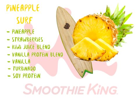 Pineapple Smoothie Bowl Recipe, Pinapple Smoothie Recipes Healthy, Smoothie Pineapple, Pineapple Surf Smoothie King Recipe, Smoothie King Pineapple Surf Recipe, Pineapple Protein Smoothie, Smoothie King Recipes, Pineapple Smoothie Recipes, Smoothie King