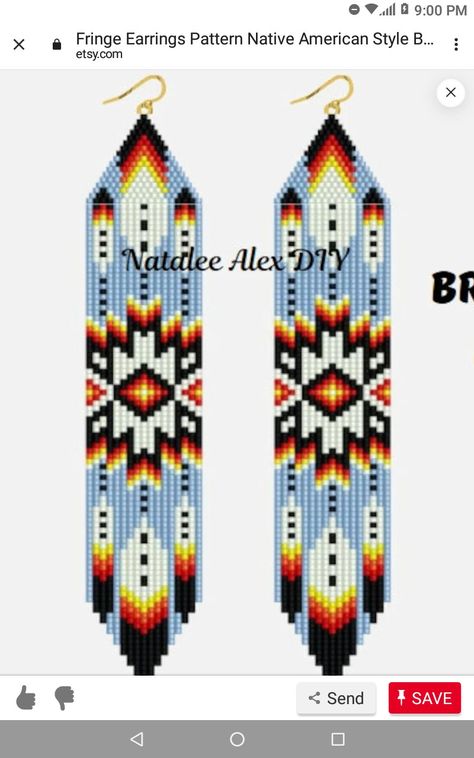 Native American Beaded Earrings Pattern Brick Stitch, Native American Beaded Earrings Pattern, Simple Bead Earrings, Beaded Earrings Pattern, Seed Bead Patterns Free, Beadwork Ideas, Native American Beadwork Patterns, Seed Bead Jewelry Patterns, Beaded Jewelry Earrings