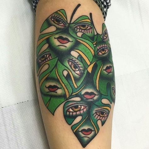 Doors Tattoo, Green Tattoos, Traditional Tattoo Inspiration, Tattoo Plant, Traditional Tattoo Designs, Traditional Tattoo Sleeve, Plant Tattoo, Botanical Tattoo, Traditional Tattoo Art