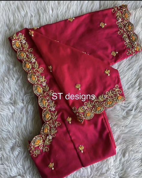 Net Maggam Work Blouses, Blouse Thread Work Designs, Marriage Blouse Designs, Simple Maggam Work Designs, Pin Terest, Exclusive Blouse Designs, Blouse Designes, Saree Jacket Designs, Maggam Blouse