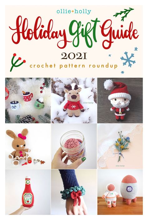 Crochet/Amigurumi Holiday Patterns Gifting Guide 2021 - Ollie + Holly | Amigurumi Crochet Patterns Amigurumi Holiday, Chocolate Ornament, Yarn Organization, Mini Crochet, Holiday Crochet, Holiday Patterns, Stationery Store, Yarn Ball, Christmas Decorations Ornaments