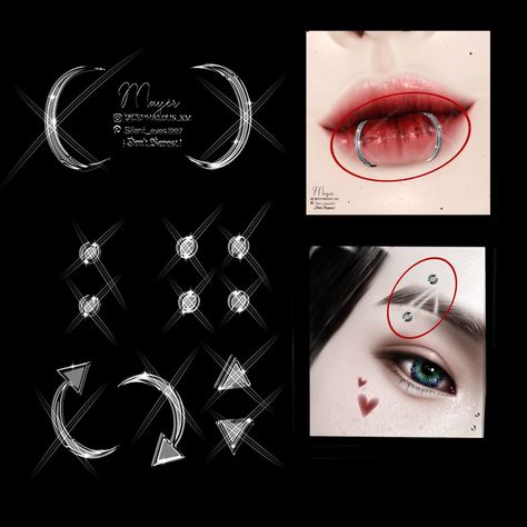 Accessories Ibis Paint, Piercing Png, Lip Accessories, Png Accessories, Png Images For Editing, Doll Eye Makeup, Ibis Paint X, Face Accessories, Brush Drawing