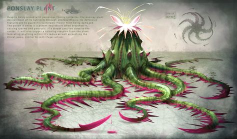 Ponslay Plant, Cze Peku on ArtStation at https://www.artstation.com/artwork/01v3e Dnd Bosses, Plant Monsters, Mystic Forest, Plant Monster, Creaturi Mitice, Alien Plants, Dnd Ideas, Art Pics, Alien Concept