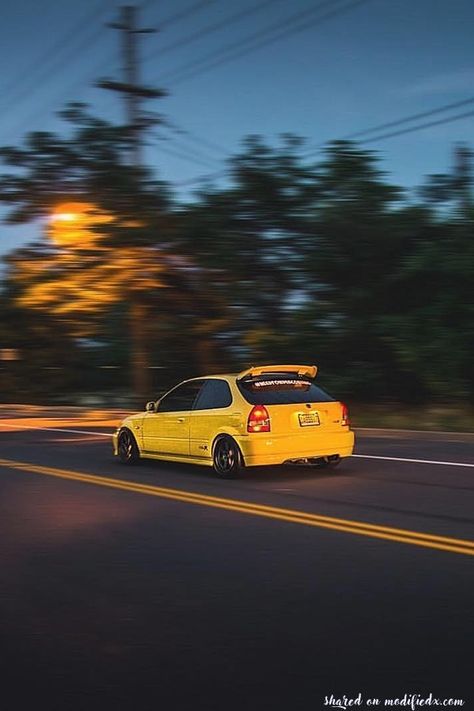 Custom yellow Honda Civic Ek9 Type R ride | Modified hot hatch Honda Civic Ek9 Hatchback, Honda Civic Hatchback Wallpapers, Honda Civic Ek9 Type R Wallpaper, Ek Hatch Wallpaper, Ek9 Type R Wallpaper, Honda Ek9 Wallpaper, Honda Civic Eg Hatchback Wallpaper, Honda Ek9 Type R, Honda Ek9 Jdm