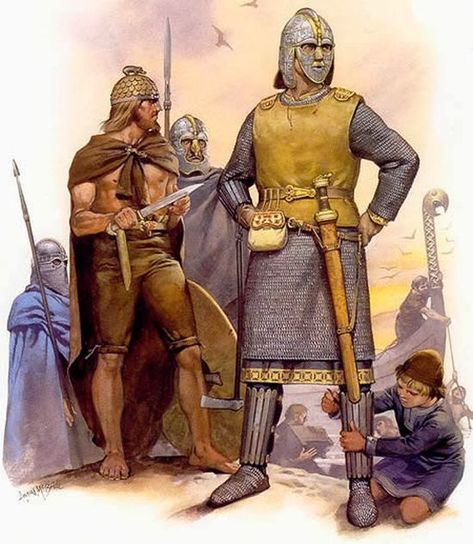 10 Things You Should Know About The Anglo-Saxon Warriors. Saxon History, Anglo Saxon Kings, Anglo Saxon History, Viking King, Sutton Hoo, Warriors Illustration, Germanic Tribes, Historical Warriors, Green Knight