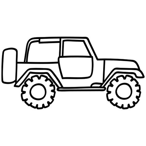 Jeep Clipart Black And White, Jeep Drawing Easy, Jeep Template, Jeep Outline, Jeep Doodle, Jeep Crafts, Jeep Clipart, Jeep Birthday, Jeep Png