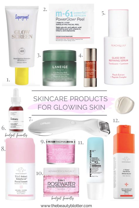 MY FAVORITE SKINCARE PRODUCTS FOR GLOWING SKIN | The Beauty Blotter Skincare Products For Glowing Skin, Glowy Skincare, Products For Glowing Skin, The Best Skin Care Products, Brightening Skincare, Best Skin Care Products, Peach And Lily, The Best Skin Care, Facial Peel