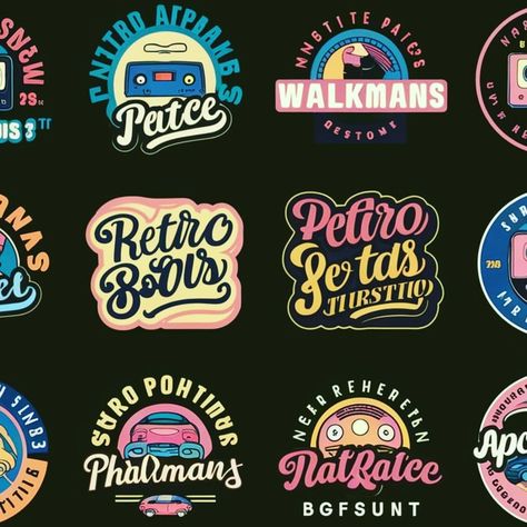 20 Retro Apparel Logos + Extra A collection of 20 vibrant and nostalgic retro apparel logos, each with a unique design that evokes the essence of the 70s, 80s, and 90s.The logos feature bold colors, playful fonts, and iconic imagery such as cassette tapes, walkmans, and vintage cars. The extra logo in the bundle adds an additional layer of nostalgia with a throwback design https://crmrkt.com/rXWq49 Tumblr Logo, Playful Fonts, 80s Logo, Clothing Logo, The 70s, Cassette Tapes, Logo Branding, Bold Colors, Vintage Cars