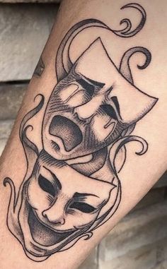 Theater Mask Tattoo, Gap Filler Tattoo, Shoulder Cap Tattoo, Tattoo Quote, Christ Tattoo, Clown Tattoo, Mom Tattoo Designs, Chicano Tattoo, One Piece Tattoos