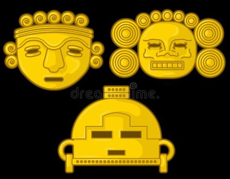 Ancient Colombian Calima culture art royalty free illustration Ancient Colombian Symbols, Pre Colombian Art, Colombia Logo, Colombian Prints, Colombian Coffee Art, Colombian Gold, Inca Art, Ancient America, Loop Animation