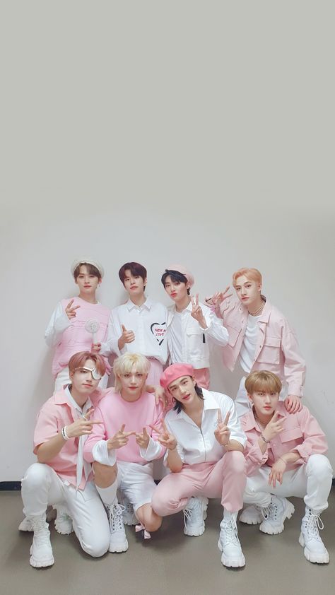 Straykids Pink Wallpaper, Pink Stray Kids Wallpaper, Stray Kids Pink Aesthetic, Pink Stray Kids, Stray Kids Ot8, Pink Wallpaper Kawaii, Stray Kids Outfits, Pink Academia, Skz Wallpaper