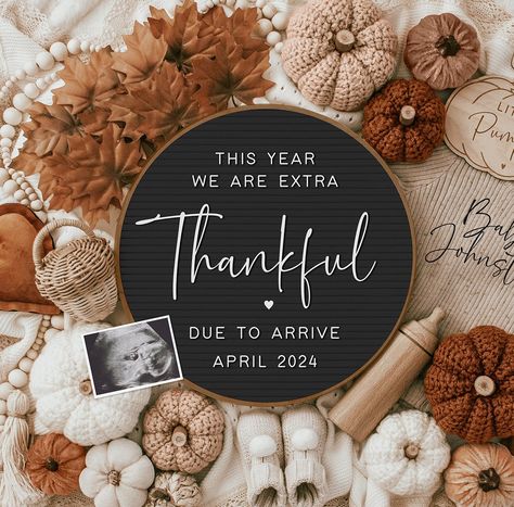 Thanksgiving Pregnancy Announcement Digital Baby - Etsy May 2025 Baby Announcement, Baby Fall Announcement Ideas, Baby Announcements Thanksgiving, Thanks Giving Pregnancy Announcements, Baby Announcing Ideas Thanksgiving, Cute Fall Pregnancy Announcements, Fall Themed Baby Announcement, Thanksgiving Announcement Pregnancy, Gender Reveal Ideas Thanksgiving