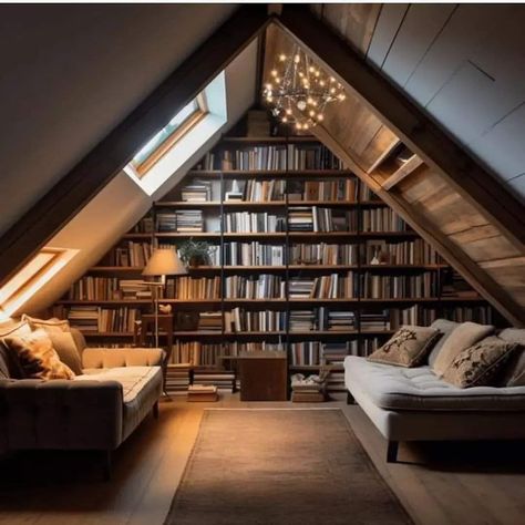 Attic Room Ideas Cozy Spaces, Low Ceiling Attic Ideas, Small Attic Ideas Low Ceilings, Contemporary Minimalist Bedroom, Cozy Libraries, Small Attic Ideas, Small Attic Spaces, Small Attic Room Ideas, Minimalist Bedroom Decor Ideas