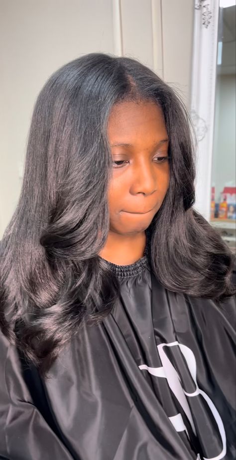 Birthday Updo, Medium Length Straight Hairstyles, Natural Hair Sew In, Long Relaxed Hair, Medium Length Hair Straight, Pressed Natural Hair, Kenya Moore, Silk Press Natural Hair, Yaki Hair