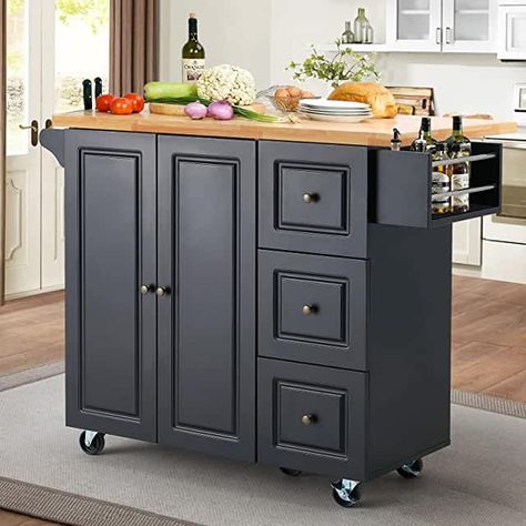 Carts On Wheels, Butcher Block Kitchen Cart, Kitchen Island With Drop Leaf, Kitchen Island With Storage, Drop Leaf Kitchen Island, Island With Storage, Kitchen Carts On Wheels, Portable Kitchen Island, Mobile Kitchen Island