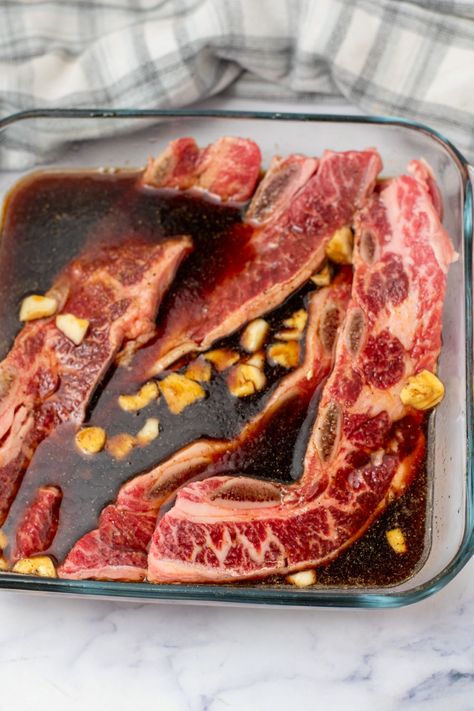 Flanken Style Short Ribs - Curbing Carbs Flanken Short Ribs Recipe, Flanken Ribs, Chicken Wings Crockpot, Rib Marinade, Dry Rub For Chicken, Cheesesteak Stuffed Peppers, Beef Flank, Short Ribs Recipe, Short Rib