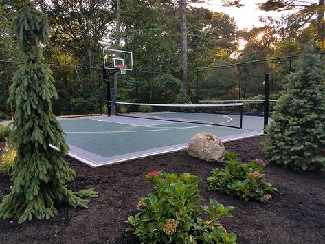 Outdoor Volleyball Court, Backyard Volleyball, Diy Basketball Court, Indoor Outdoor Flooring, Backyard Hockey Rink, Playground Turf, Outdoor Sports Court, Outdoor Volleyball, Backyard Court