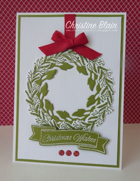 Christmas Wishes Card, Wondrous Wreath, Wreath Cards, Stampin Up Card Ideas, Christmas Catalogs, Stampin Up Card, Whisper White, Stampin Up Christmas, Christmas Bundle