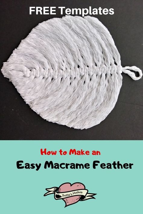 How to make an easy macrame feather. If you can tie one knot and use a pair of scissors, you can make this gorgeous macrame feather. #DIYcrafts #macrame #macramefeather College Diy Crafts, Feather Template, Face Moisturizer For Dry Skin, Board Crafts, Easy Macrame, Macrame Feathers, Cerave Moisturizing Cream, Feather Diy, Diy Crafts For Teens