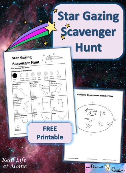 Adults and children can both appreciate the beauty and majesty of the stars with this free printable star gazing scavenger hunt! Girl Scout Activities, Girl Scout Camping, Printable Star, Girl Scout Juniors, Space Activities, Scout Activities, Summer Reading Program, Brownie Girl Scouts, Girl Scout Ideas