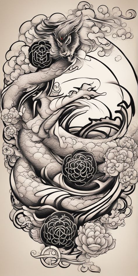 Explore this collection of stunning Japanese tattoo designs, each showcasing the unique blend of tradition and modernism. These tattoo ideas effortlessly highlight symbols of Japanese culture such as samurais, geishas, koi fish, cherry blossoms, and mythical creatures. Japanese Tattoo Designs, Japanese Tattoo, Koi Fish, Japanese Culture, Modernism, Cherry Blossoms, Ink Art, Mythical Creatures, Koi