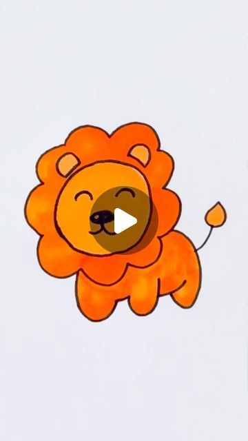 Creative Drawing for kids on Instagram: "How to draw a Lion #reels #draw #drawing #art" How To Draw A Lion Easy, Lion Painting Tutorial, Drawing Ideas For Kids Step By Step, How To Paint A Lion, How To Draw A Lion Step By Step, Drawing Ideas Lion, How To Draw Lion, How To Draw Animals For Kids, How To Draw A Lion