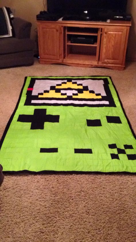 Gamer Quilt Patterns, Anime Quilt Patterns, Zelda Quilt Pattern, Nerdy Quilts, Zelda Quilt, Pixel Quilt Pattern, Xmas Quilts, Pixel Crochet Blanket, Pixel Quilting