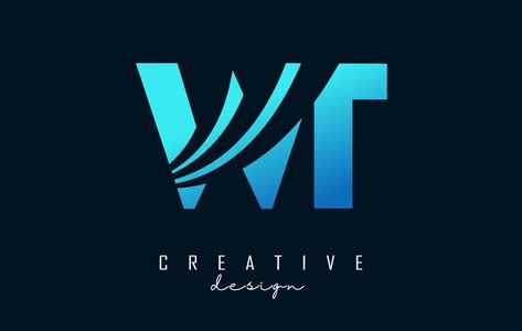 Wt Logo, W Letter, Leading Lines, Blue Letters, Design Letters, T Logo, Lettering Design, Geometric Design, Concept Design