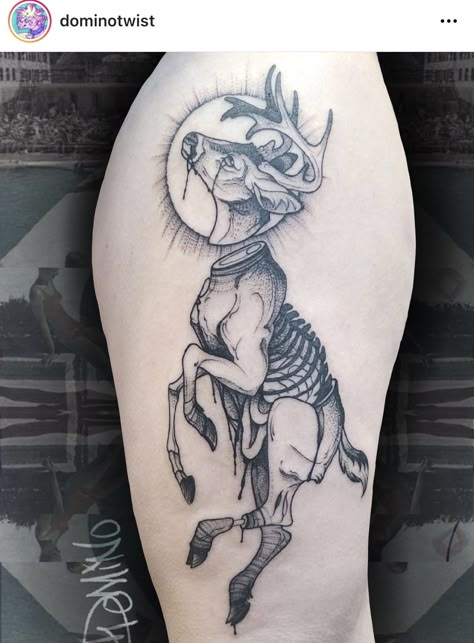 Deer Skull Tattoos, Bone Tattoos, Deer Tattoo, Scary Tattoos, Skeleton Tattoos, Cute Little Tattoos, Back Piece, Tattoo Style Drawings, Knee Tattoo