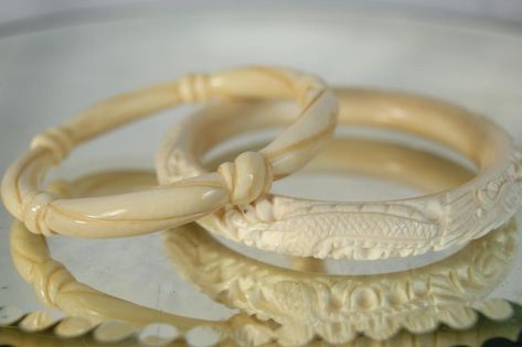 ivory bangles made from elephant tusk in rajasthan Elephant Tusk Jewelry, Elephant Teeth, Tusk Jewelry, Ivory Bangles, Elephant Tusk, Ivory Elephant, Bangladesh Fashion, Ivory Jewelry, Elephant Bangle