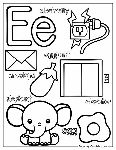 20 Letter E Coloring Pages (Free PDF Printables) The Color Of Us Activities, E Projects Preschool, Letter E Lesson Plans For Preschool, Letter E For Toddlers, Bible Alphabet Preschool, Letter E Toddler Crafts, E Letter Crafts For Preschool, Letter E Coloring Page Free Printable, Letter E Snacks Preschool