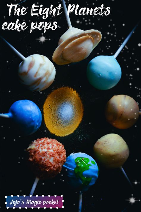 Cake Pop Planets, Solar System Cake Pops, Space Theme Cake Pops, Space Cake Pops, Planet Cake Pops, Space Baking, Galaxy Cake Pops, Galaxy Cakes, Solar System Cake