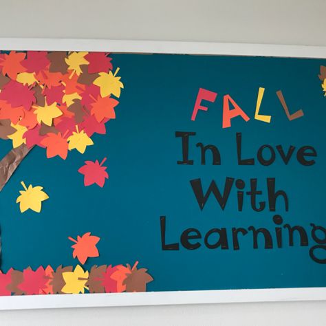 Fall in love with learning - fall bulletin board. Fall In Love With Learning, Fall Bulletin Board, Fall Bulletin Boards, Board Ideas, Bulletin Boards, Bulletin Board, Fall In Love, Falling In Love, Preschool