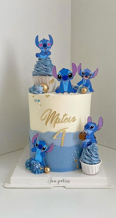 stitch birthday cake, stitch cake, cute stitch birthday cake, stitch birthday cake design Birthday Cake Stitch, Stitch Cake Ideas, Cake Stitch, Stitch Birthday Cake, 50 Birthday Cake, Lilo And Stitch Cake, Planet Cake, 4th Birthday Cake, 7th Birthday Cakes