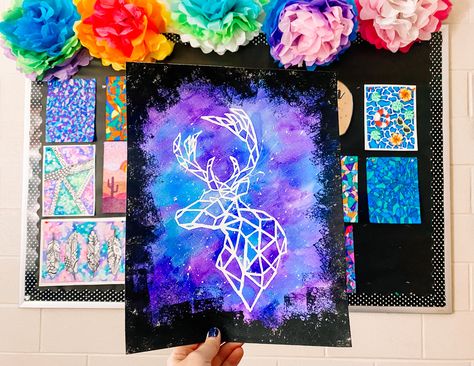 How to Paint Watercolor Animal Constellations - the cozy art teacher blog Watercolor Art Projects Middle School, Animal Constellations, Patronus Art, Importance Of Art, Cozy Art, 8th Grade Art, Paint Watercolor, Watercolor Galaxy, Black Acrylic Paint